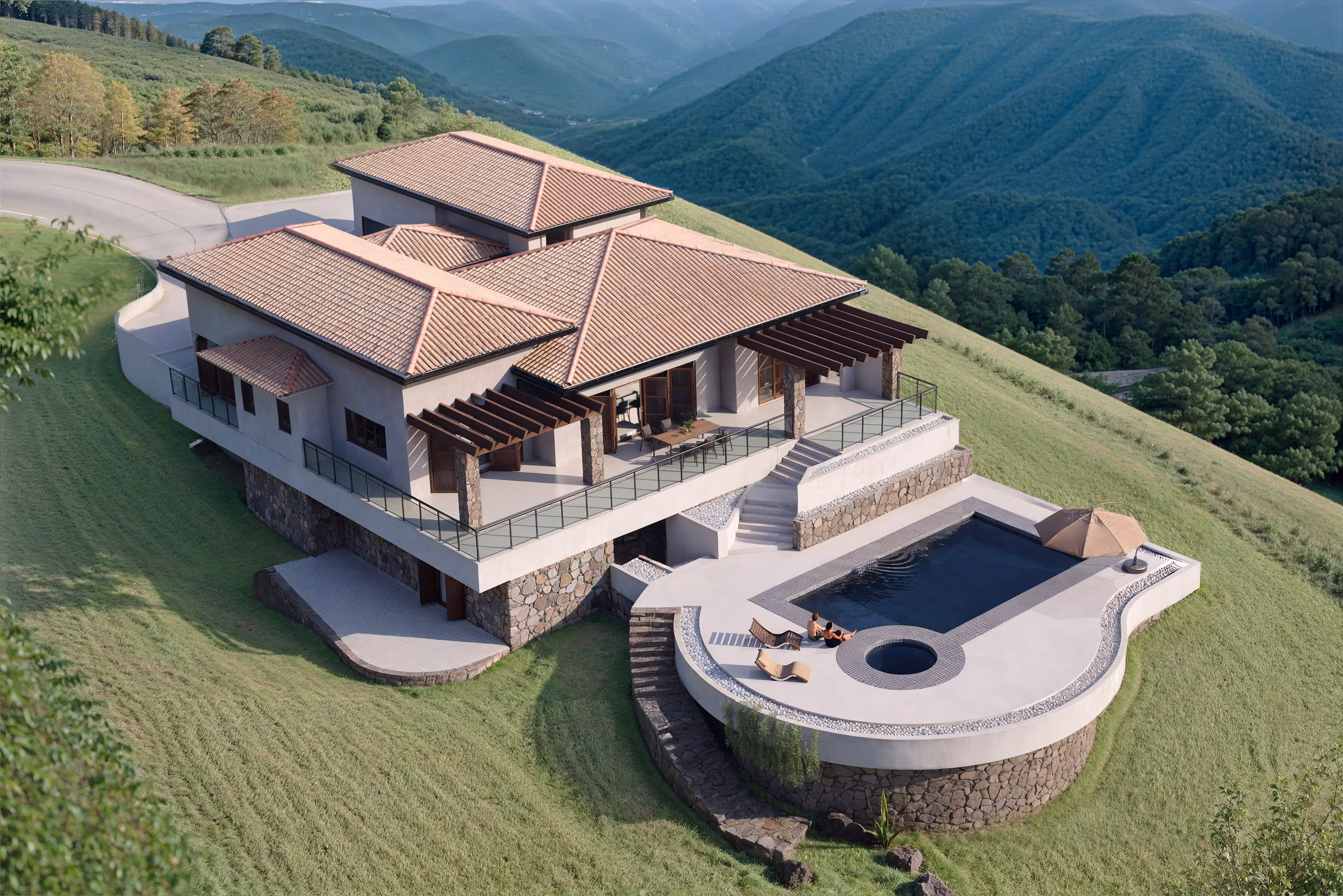 House in the countryside of São Paulo, Araçariguama, Brazil, Arial View